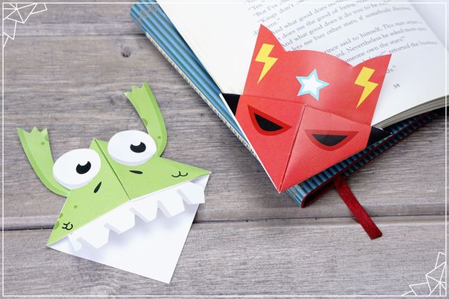 superhero and monster bookmarks